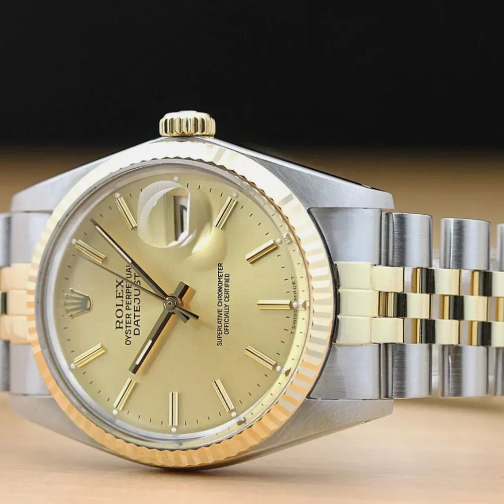 ROLEX MENS 18K GOLD & STAINLESS DATEJUST MINT